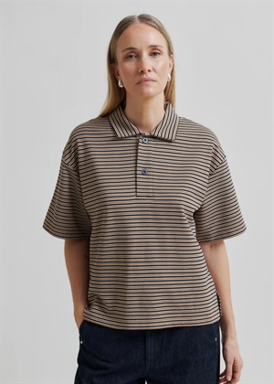 Norman ss polo bluse Silver Mink Second Female
